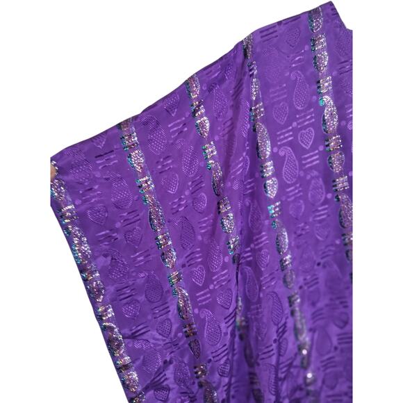 4272). Mystique Purple Heart Paisley Peint  Kaftan Dress One Size fits All - Picture 4 of 7